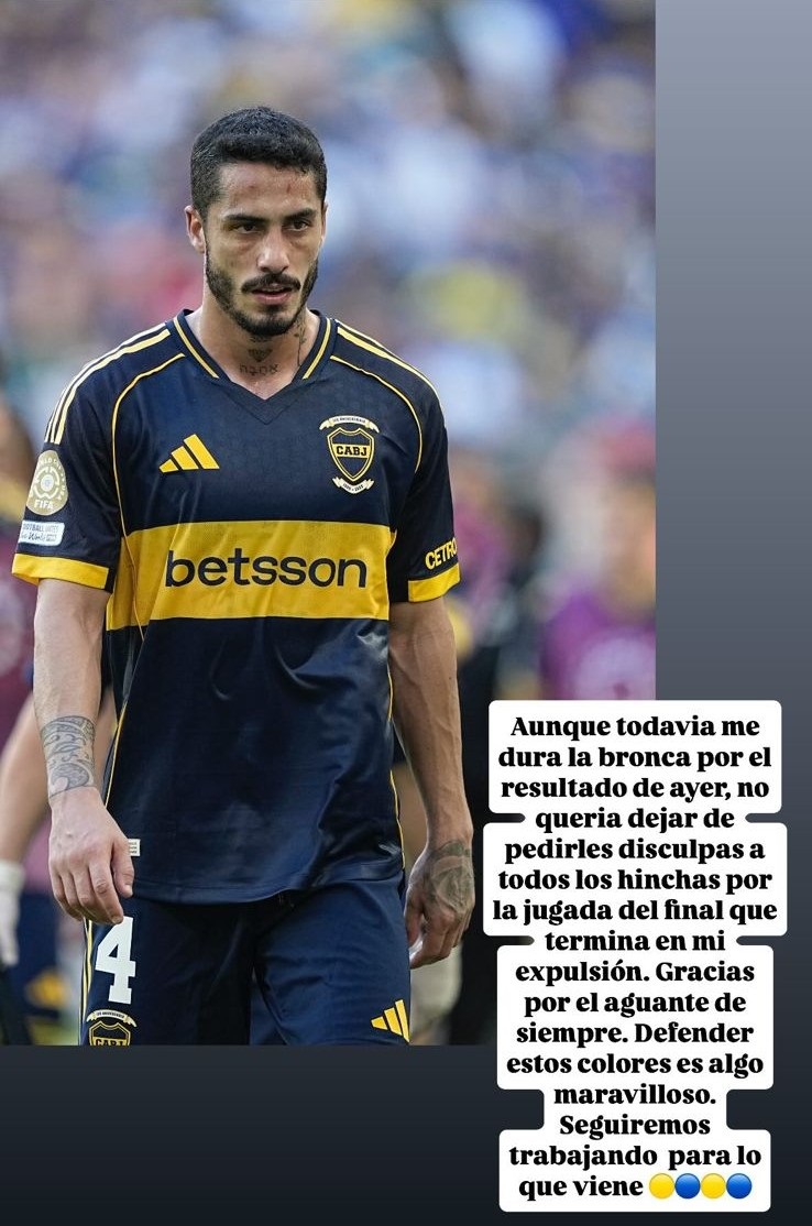 Nicolás Figal le pidió disculpas a los hinchas de Boca